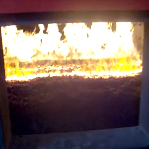 Wood chips firing inside Boiler